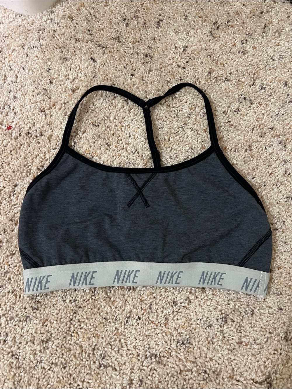 Nike Dark Gray & Black Racerback Sports Bralette